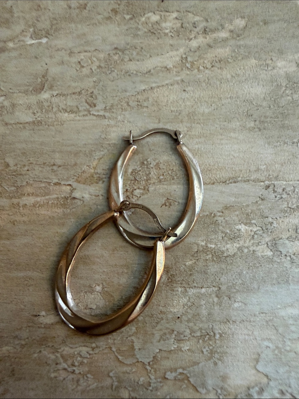 10k Gold Twisted Hoop Earrings - Women Jewelry